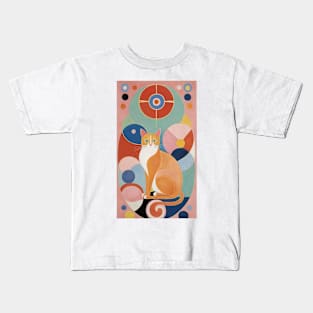 Feline Fantasia: A Tribute to Hilma af Klint Kids T-Shirt